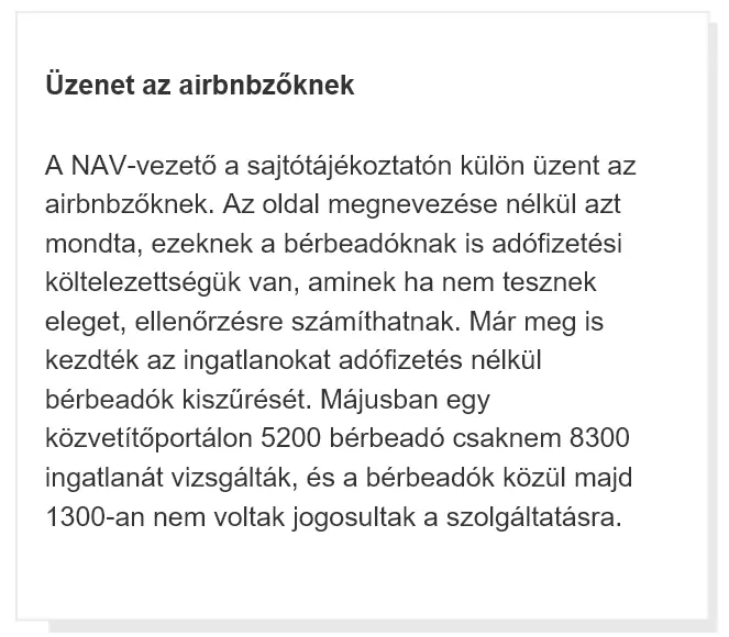 Amikor a NAV is mellébeszél Airbnb ügyben - NAV üzenet AirBnBzőknek