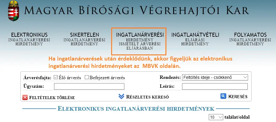 Ingatlanárverések titkai - Elektronikus ingatlanárverési hirdetmények