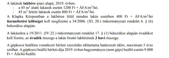 Szociális bérlakás bérleti díja plusz 27% ÁFA - Klapka központ - Önkormányzati bérlakások - Budapest 13. kerület - Bérlakáspályázat